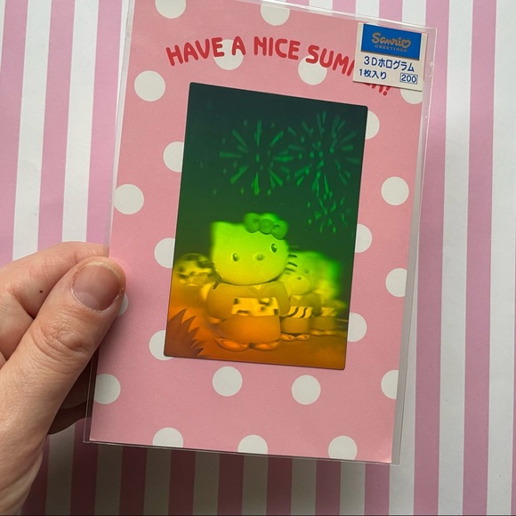 Vintage Sanrio - Hello Kitty "Have a nice summer" lenticular postcard. AS IS. - Picture 3 of 4
